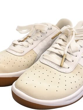 Puma California White Sneakers with Gold Logo
